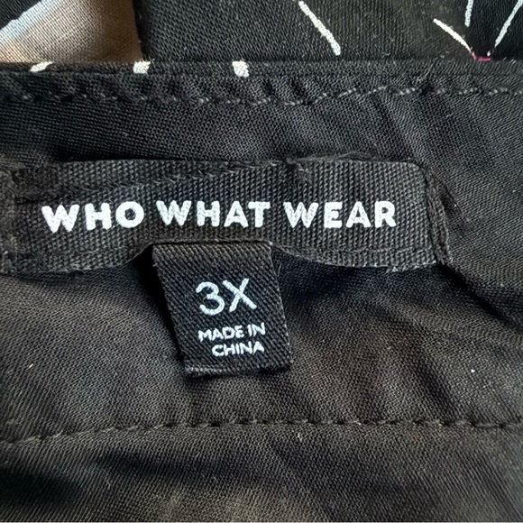 Who What Wear Womens 3X Floral Ruffle Tiered Maxi Dress Black Pink V Neck - Picture 12 of 14